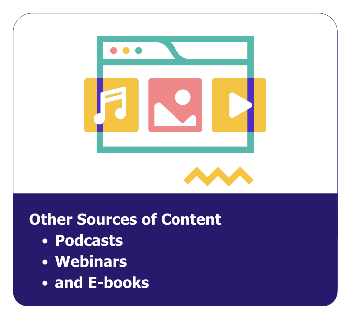 Icons for music and video on a web page, indicating various types of content